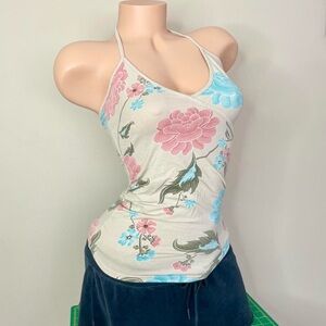 Vintage Y2K tropical halter top 🌺 by Bershka